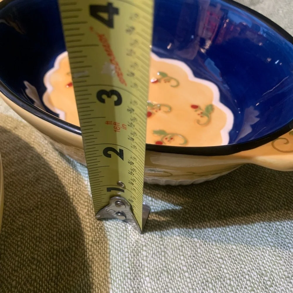 Navy and Cream Ceramic Baking Dishes set of two, small